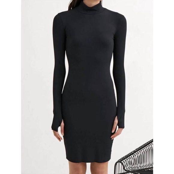 LANSTON Turtleneck Mini Dress In Black Small NWT - Picture 1 of 2